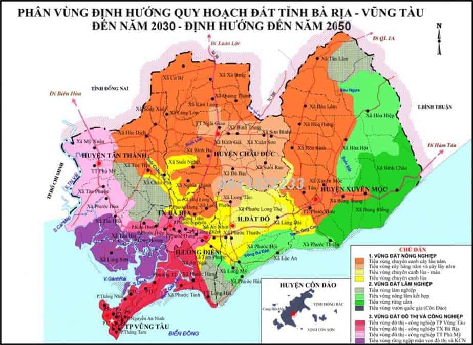 Bản đồ Quy hoạch xây dựng tỉnh Bà Rịa Vũng Tàu