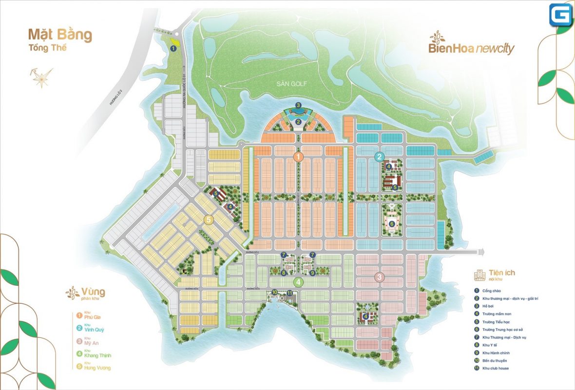 Mặt bằng phân lô tổng thể dự án Biên Hòa New City