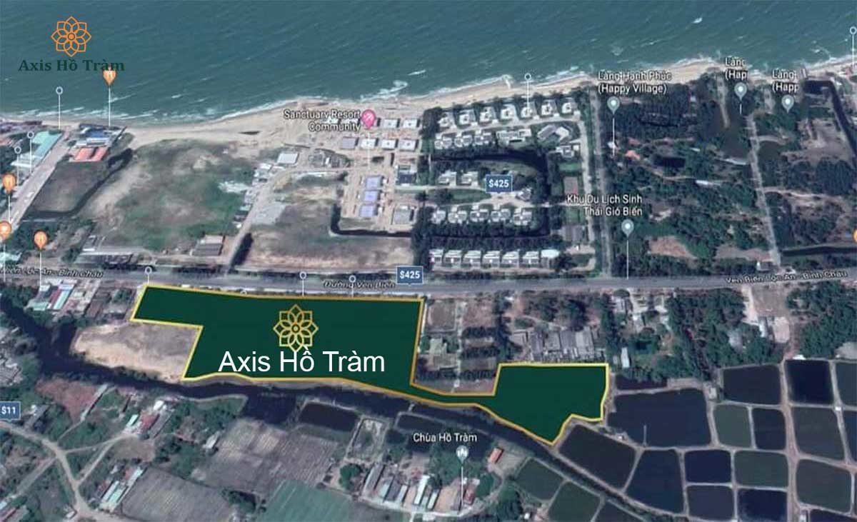 Vị trí dự án Axis Hồ Tràm - hình map