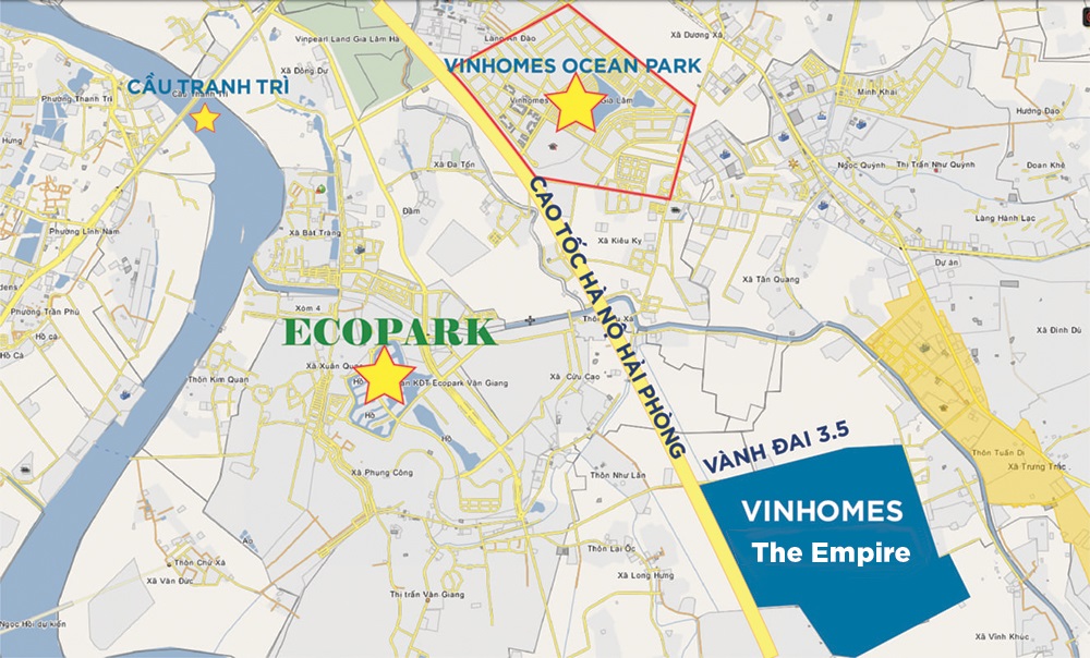 Vị trí Vinhomes Ocean Park The Empire