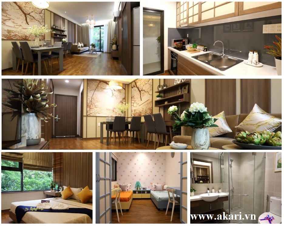 Nhà mẫu Akari City căn hộ 75 m2 được thiết kế rất khoa học và chuẩn phong cách Nhật.