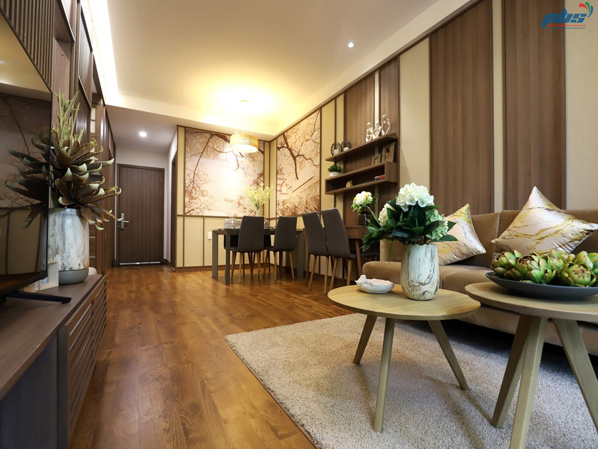 Phòng khách căn hộ mẫu 75m2 dự án Akari City Bình Tân.