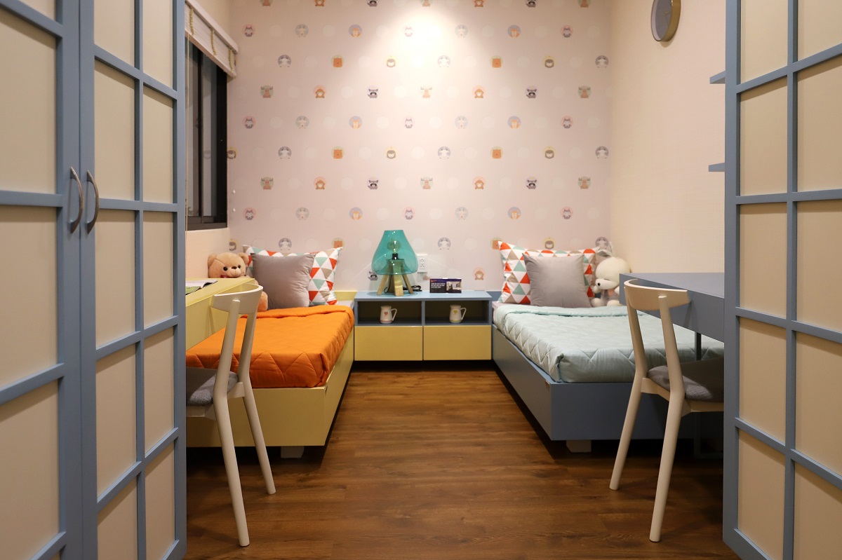 Phòng ngủ nhỏ căn hộ 75m2 Akari Bình Tân.
