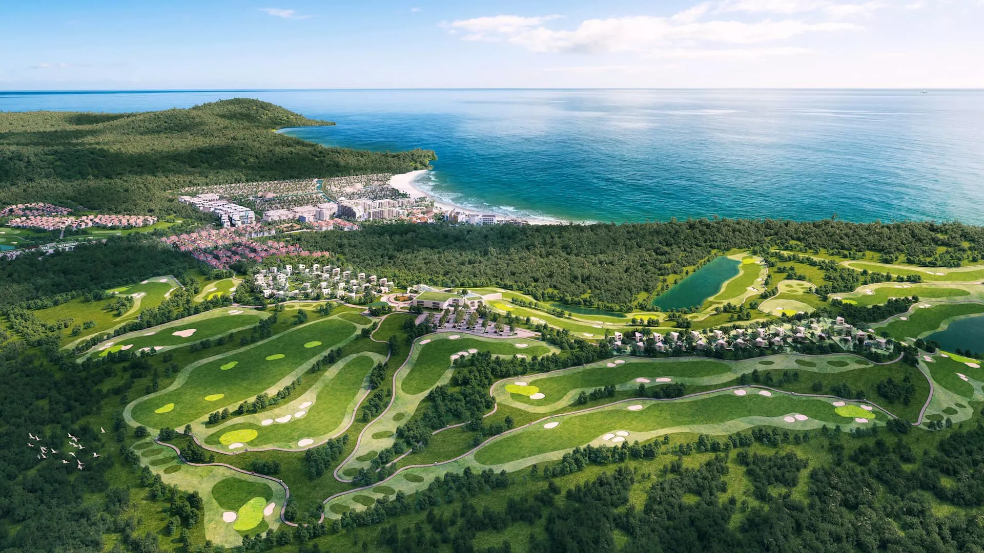 Phối cảnh sân Golf bao phủ dự án Sun Tropical Village