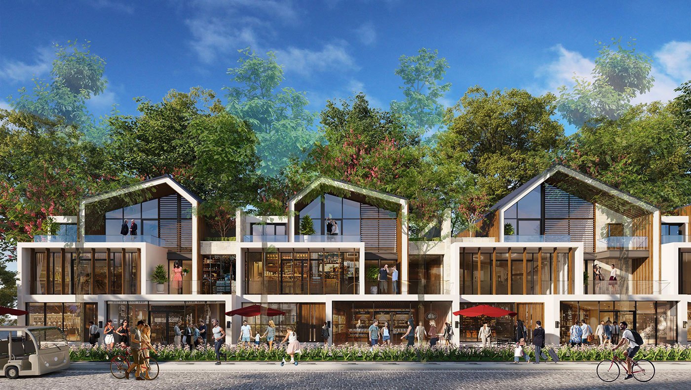 Hình ảnh phối cảnh Retail Villa tại phân khu The Avenue -dự án Sun Secret Valley Phú Quốc