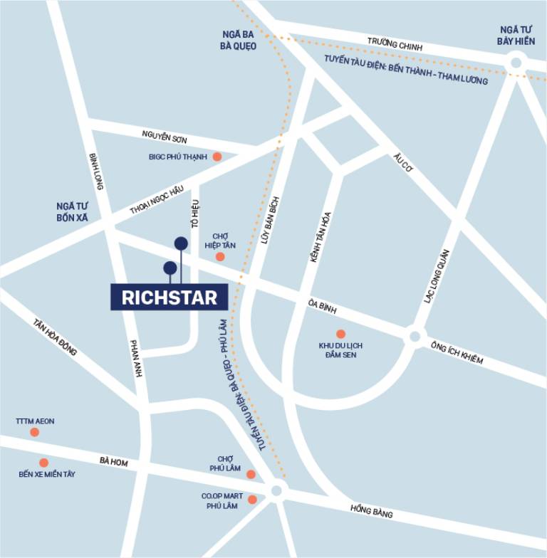 Vị trí dự án Richstar Tân Phú