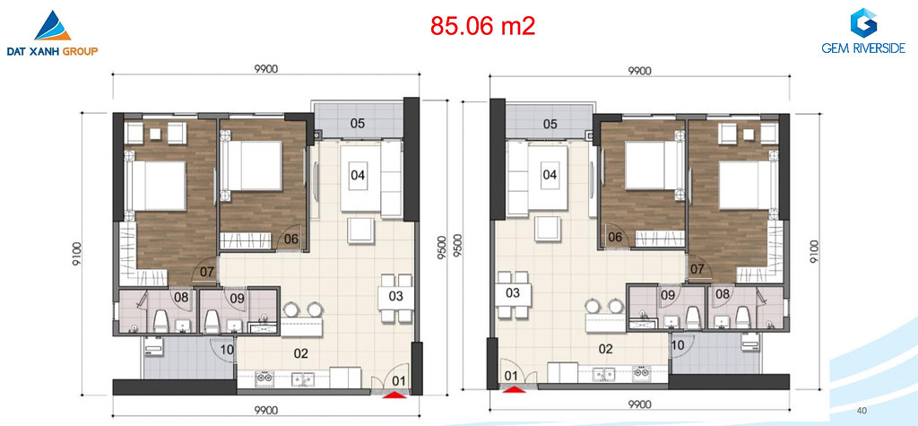 Thiết kế căn hộ 85m2 - Gem Riverside