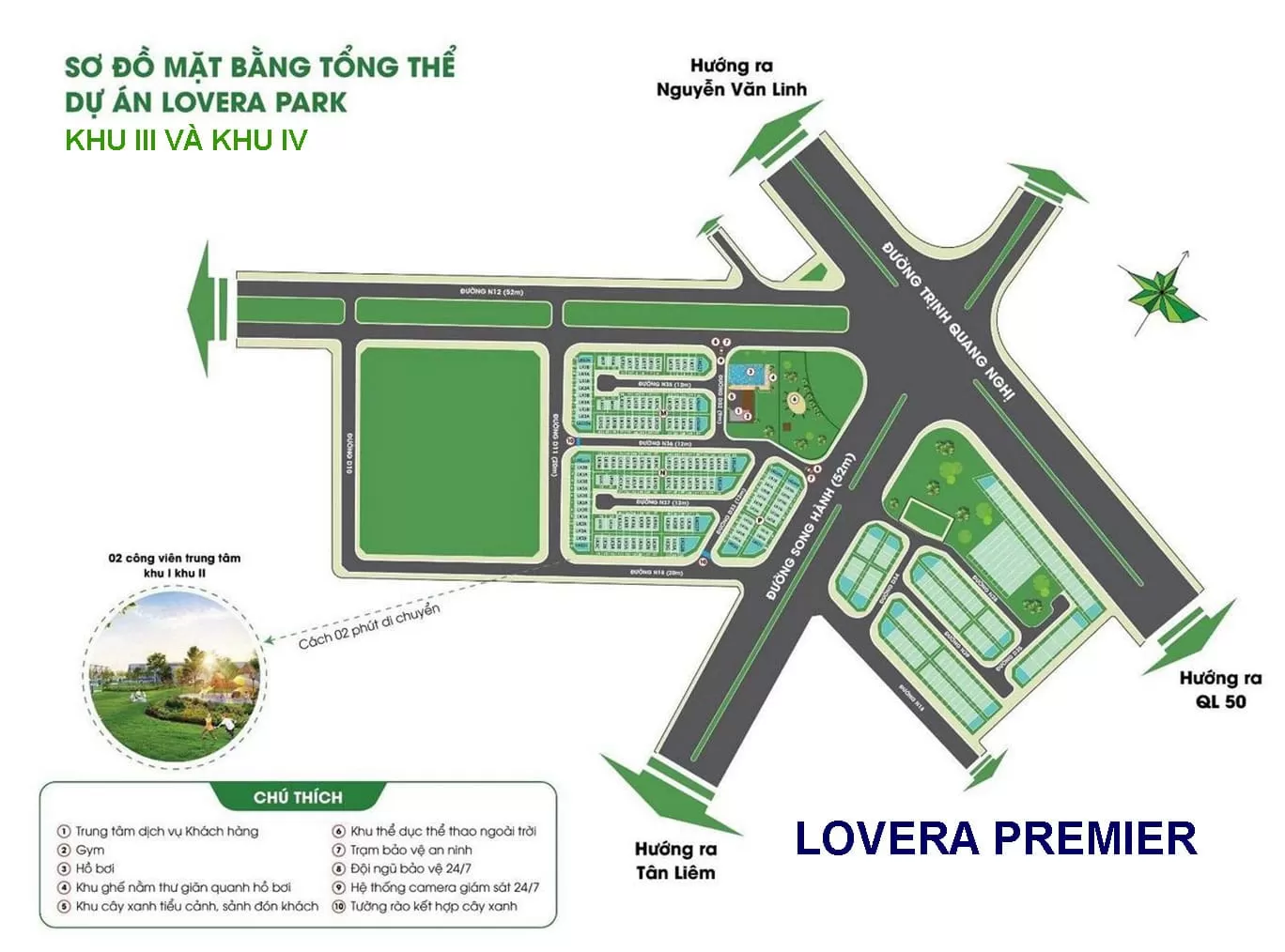 Mặt bằng phân lô phân khu Lovera Premier 