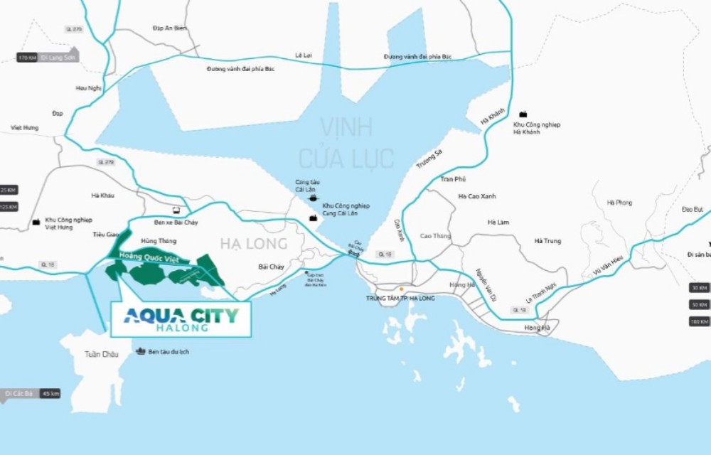 Vị Trí Dự án Aqua City Hạ Long Bim Group