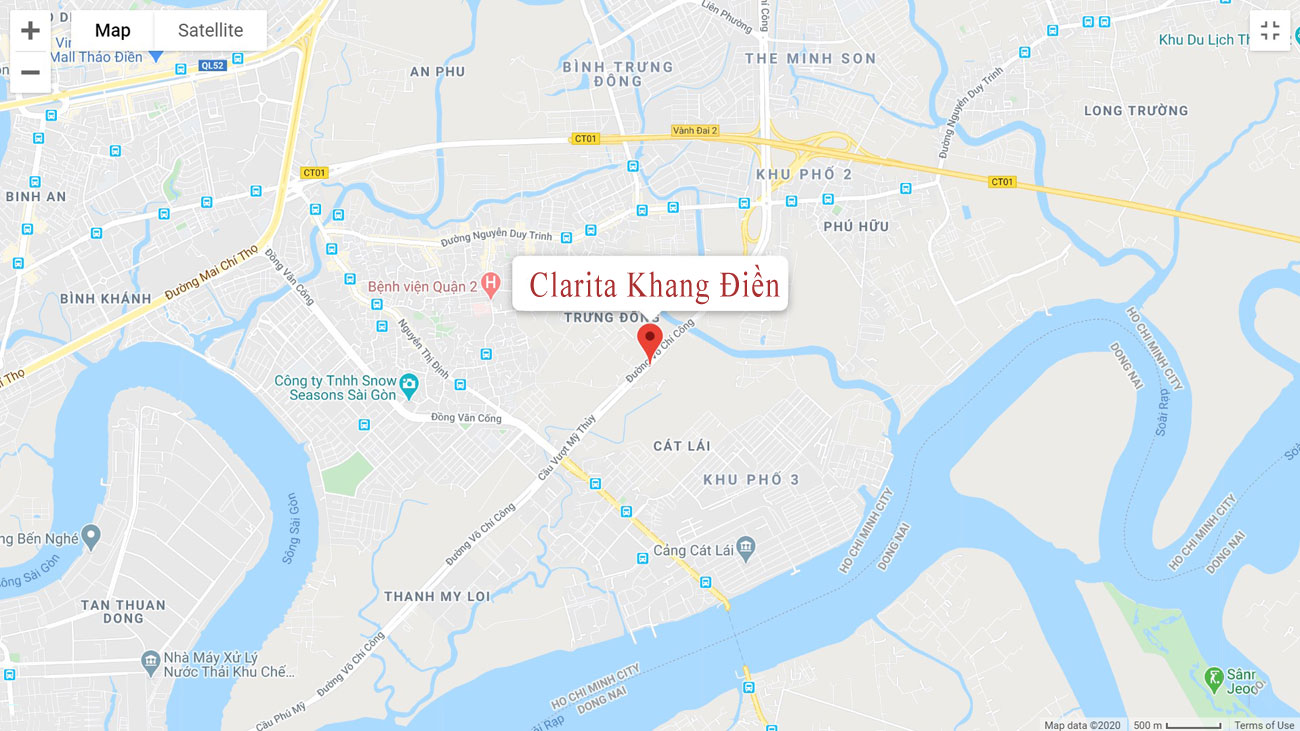 Vị trí Dự án Clarita Khang Điền